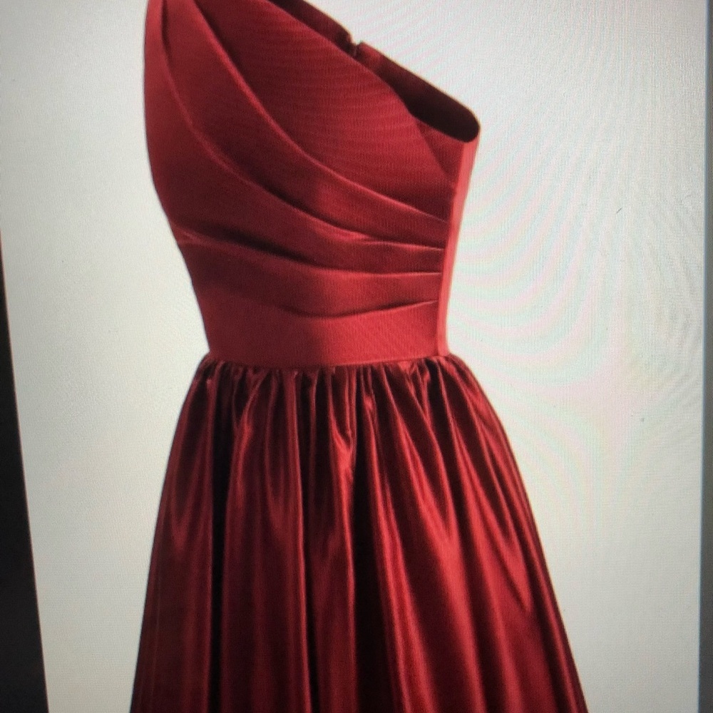 Holiday Party Dress One Shoulder Satin Ball gown with split